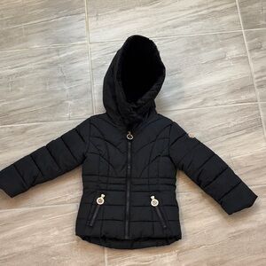 DKNY Girls 4 Hooded Winter Puffer Coat Full‎ Zip Fleece Lined Warm Pockets